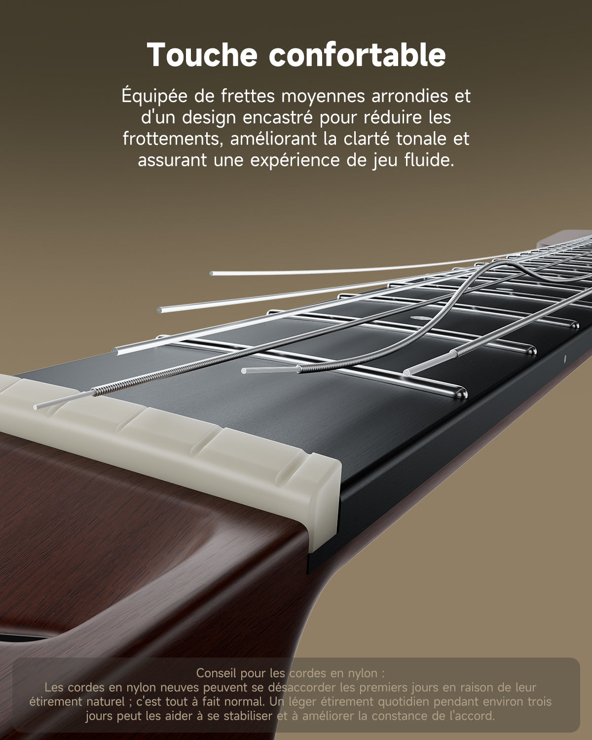 Donner HUSH™ C Guitare Nylon Voyage Électro-Acoustique-Sunburst##