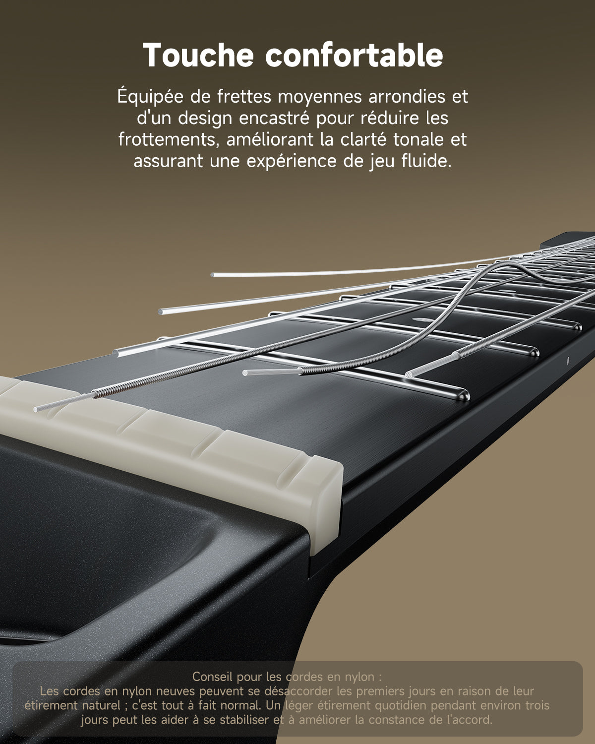 Donner HUSH™ C Guitare Nylon Voyage Électro-Acoustique-Noir##