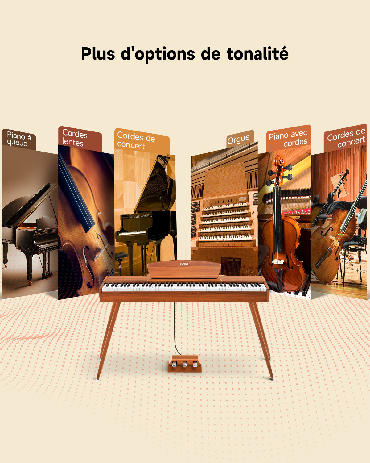 Donner DDP-80 Motif de Bois Piano Numérique-Son amélioré##