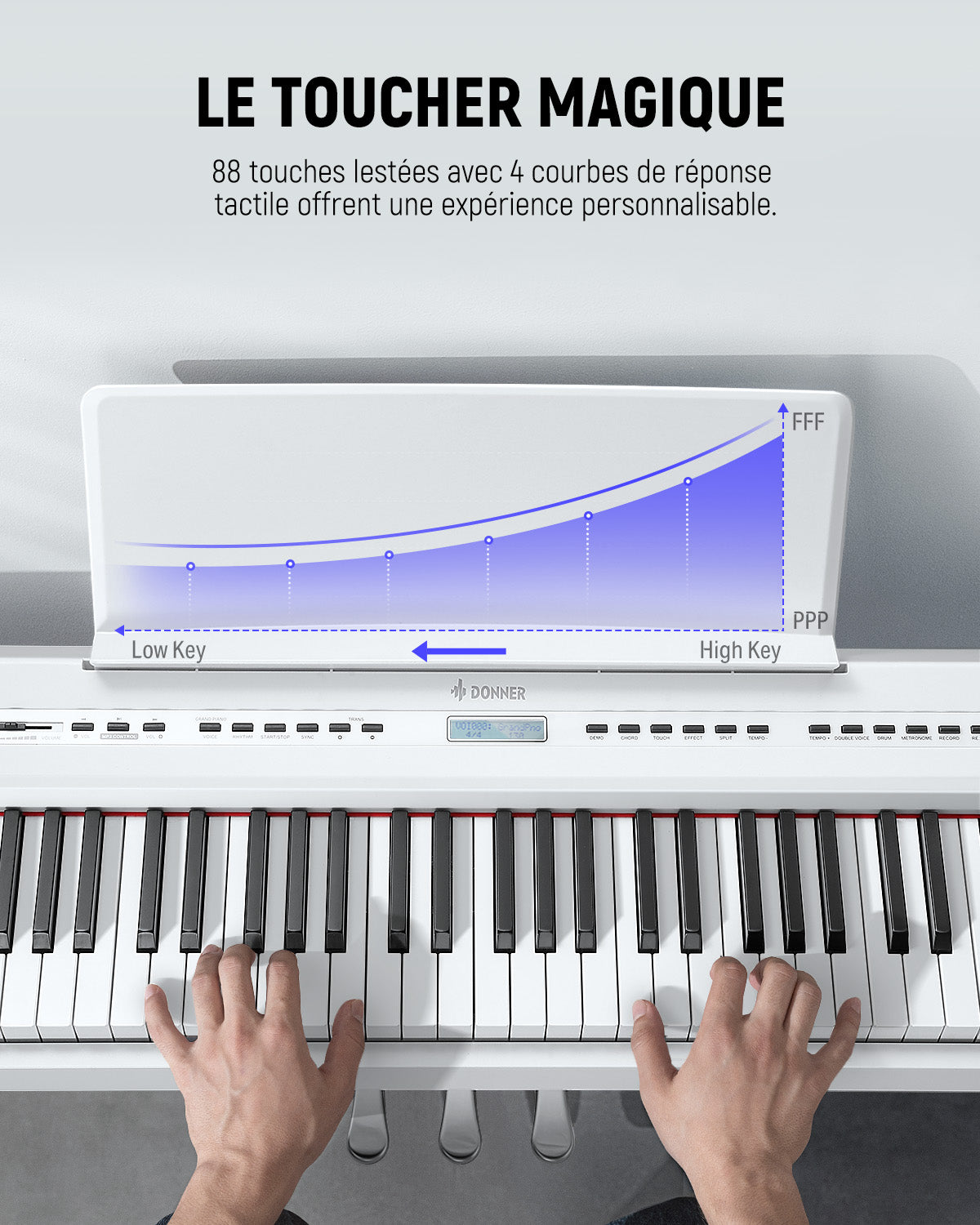 Donner DEP-20 lestées Piano Numerique-Blanc##