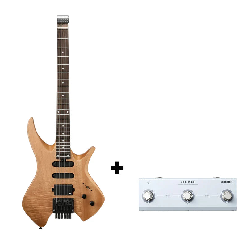 Donner NHL-500 Guitare Électrique Sans Tête-Bois naturel##