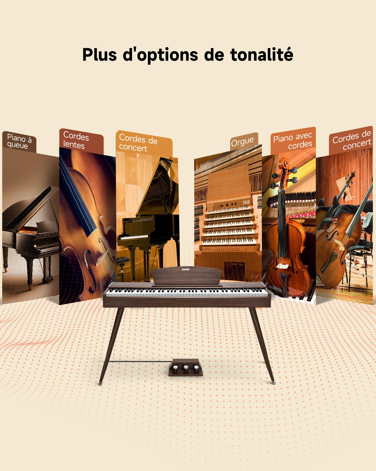 Donner DDP-80 Motif de Bois Piano Numérique-Noyer【Son amélioré】##