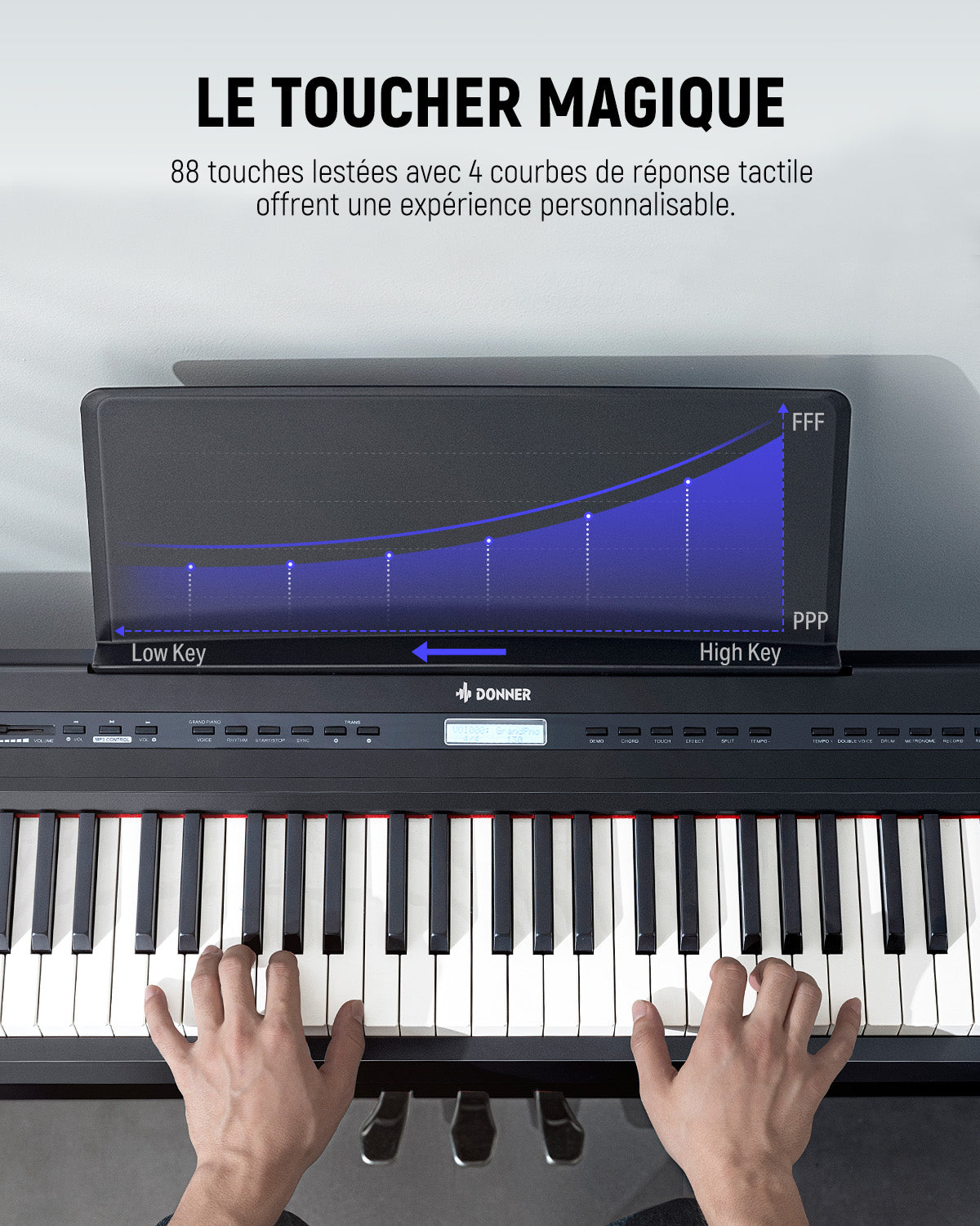 Donner DEP-20 lestées Piano Numerique-Noir##