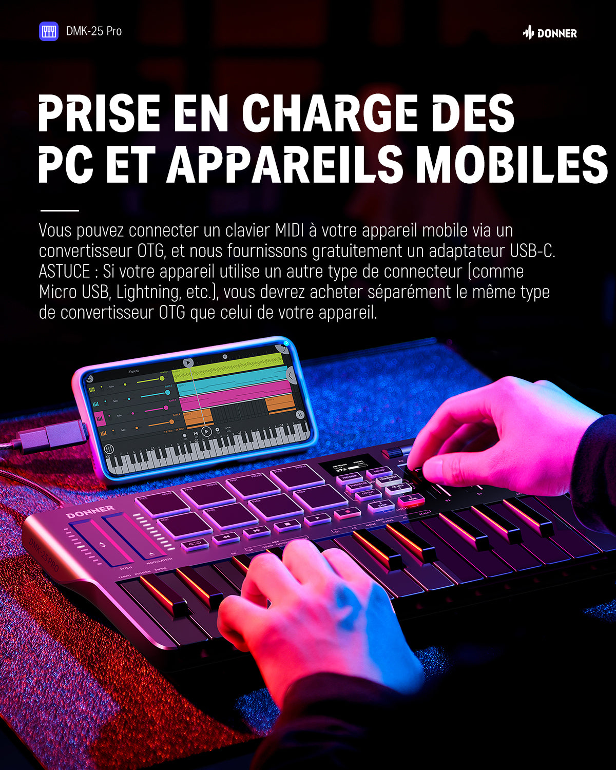 Donner DMK-25 Pro Clavier MIDI