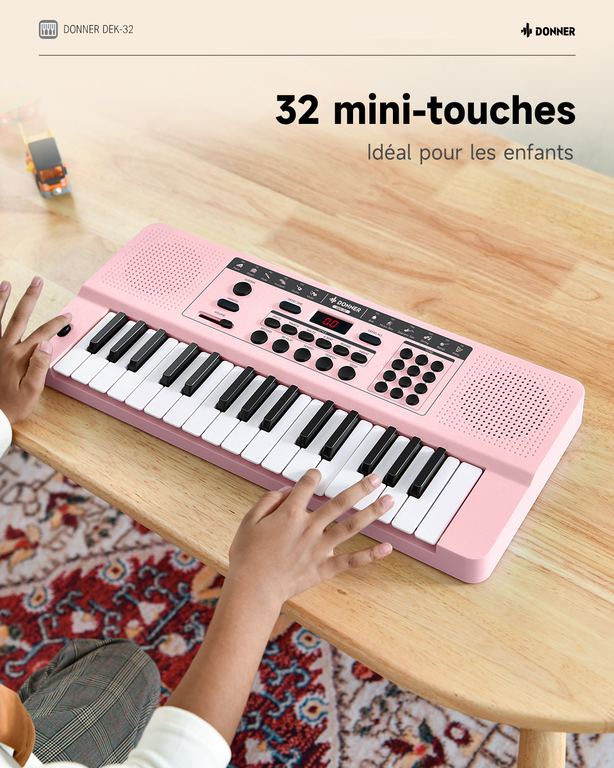 Donner DEK-32 à 32 touches Clavier électronique-KIDO 32 Touches Rose + DEK-32 Rose##