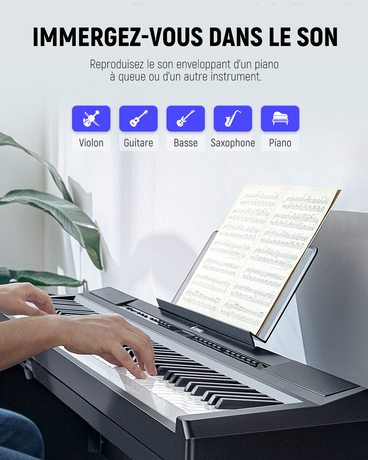 Donner DEP-20 lestées Piano Numerique-Noir##