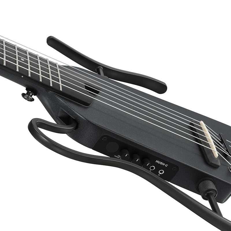 Donner HUSH™ C Guitare Nylon Voyage Électro-Acoustique-Noir##