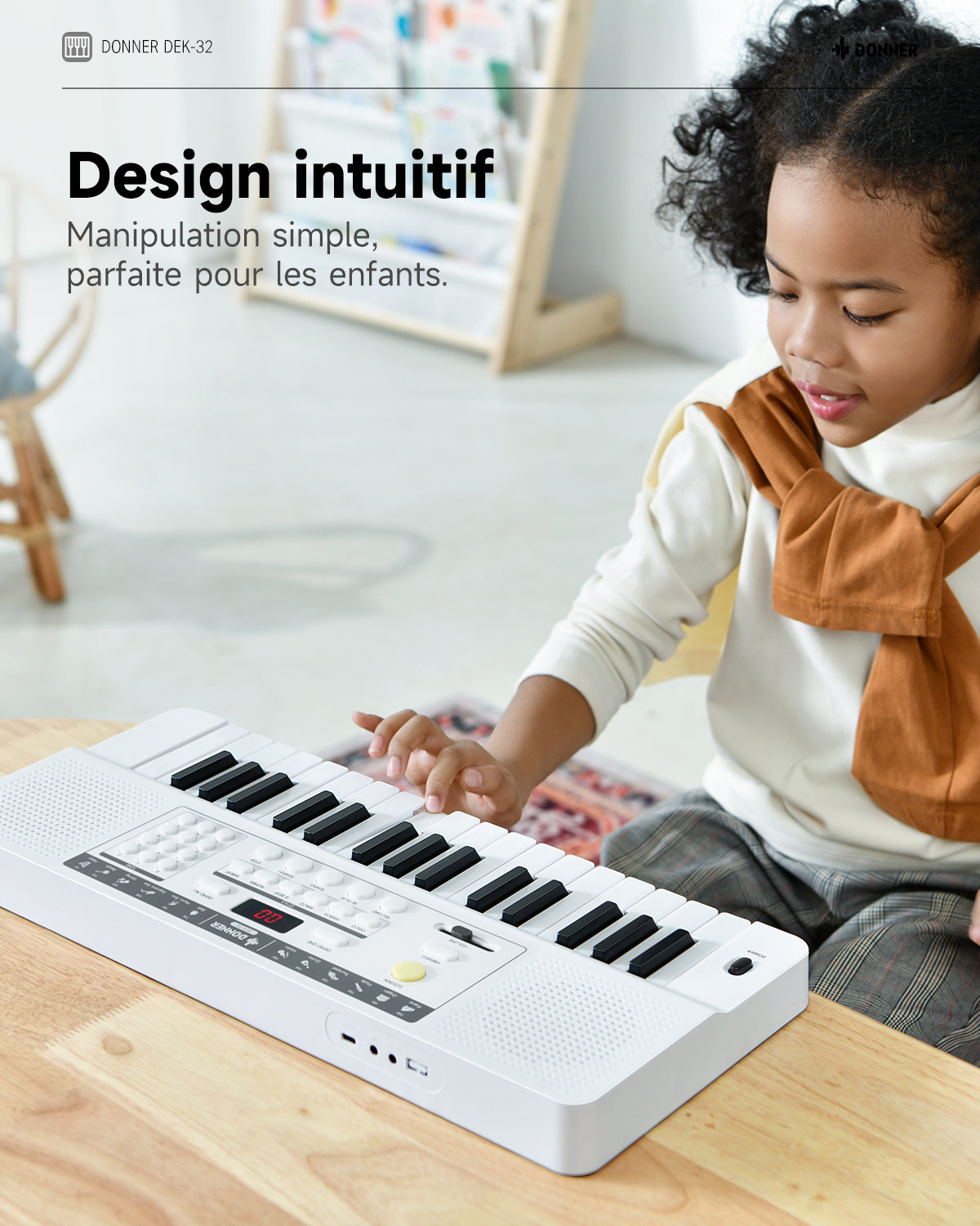 Donner DEK-32 à 32 touches Clavier électronique-KIDO 32 Touches Bleu + DEK-32 Blanc##