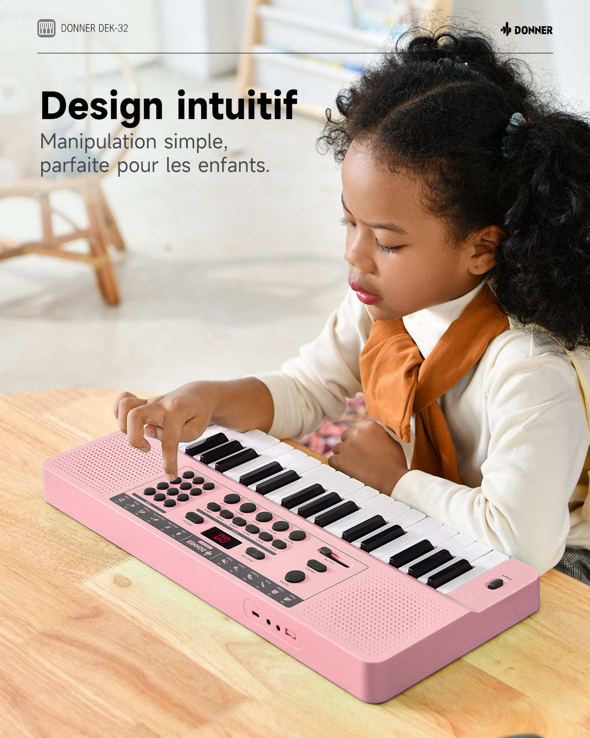 Donner DEK-32 à 32 touches Clavier électronique-KIDO 32 Touches Rose + DEK-32 Rose##