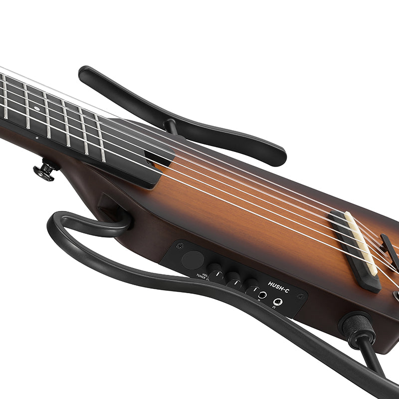 Donner HUSH™ C Guitare Nylon Voyage Électro-Acoustique-Sunburst##