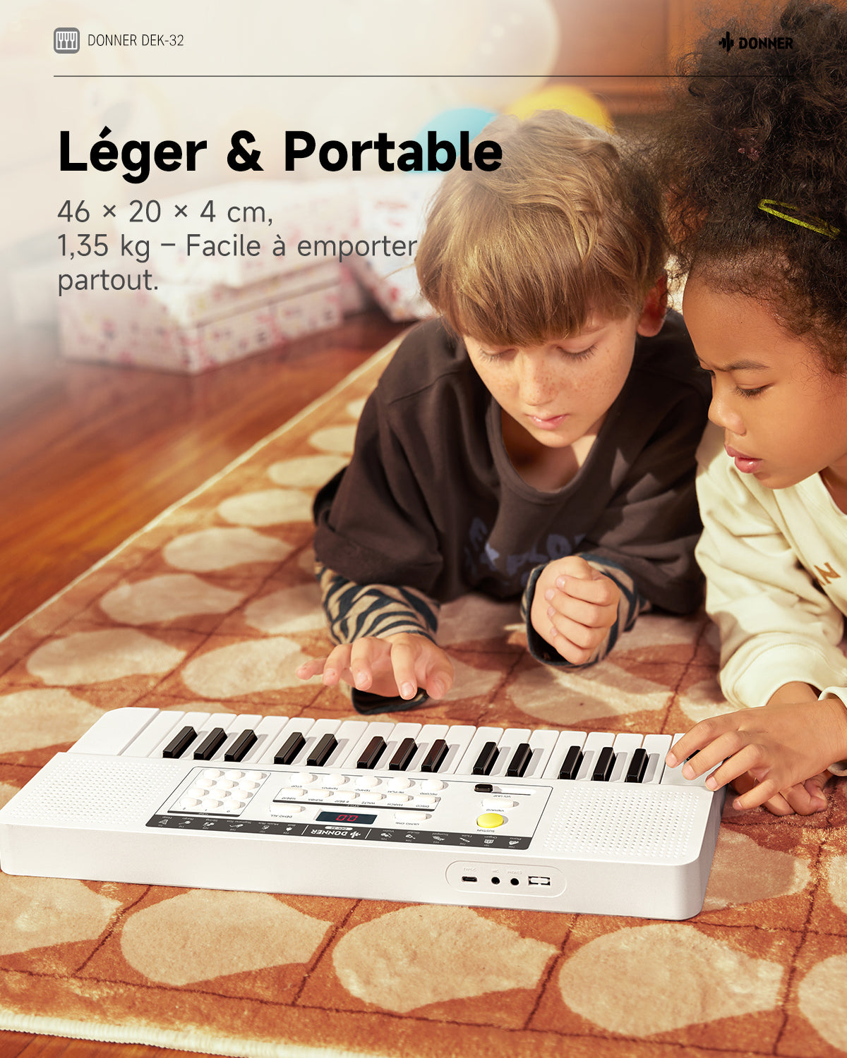 Donner DEK-32 à 32 touches Clavier électronique-KIDO 32 Touches Bleu + DEK-32 Blanc##