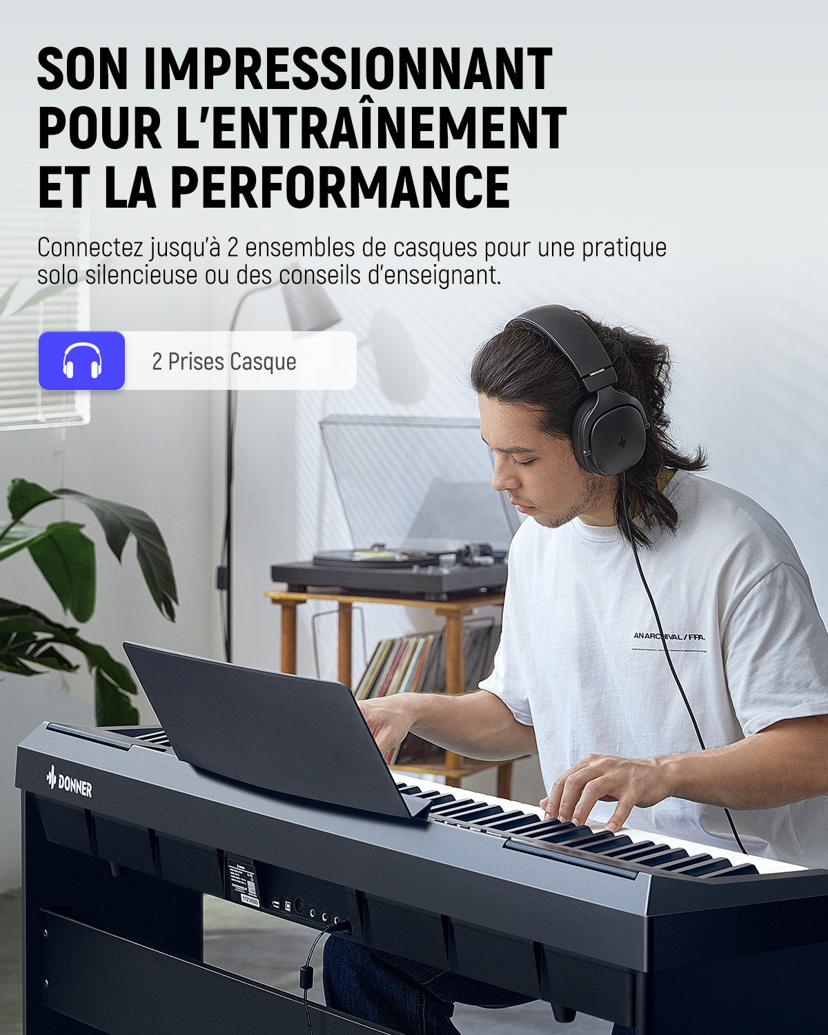 Donner DEP-20 lestées Piano Numerique-Noir##