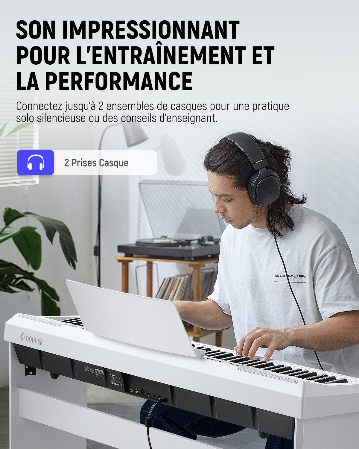 Donner DEP-20 lestées Piano Numerique-Blanc##