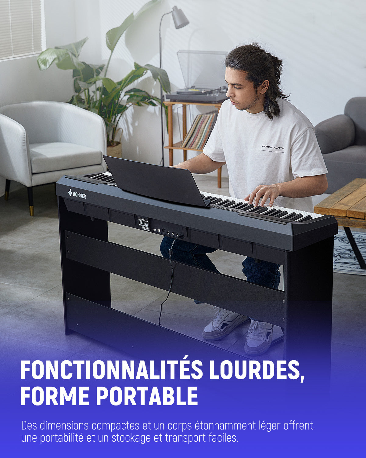 Donner DEP-20 lestées Piano Numerique-Noir##