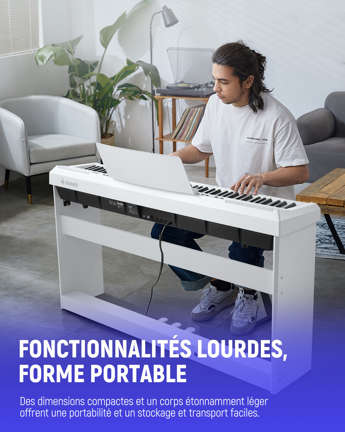 Donner DEP-20 lestées Piano Numerique-Blanc##