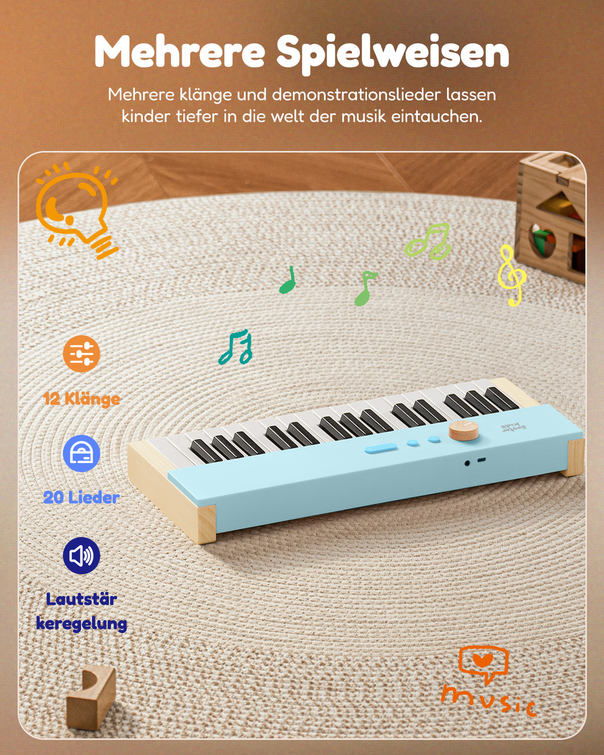 Donner DEK-32 à 32 touches Clavier électronique-KIDO 32 Touches Bleu + DEK-32 Blanc##