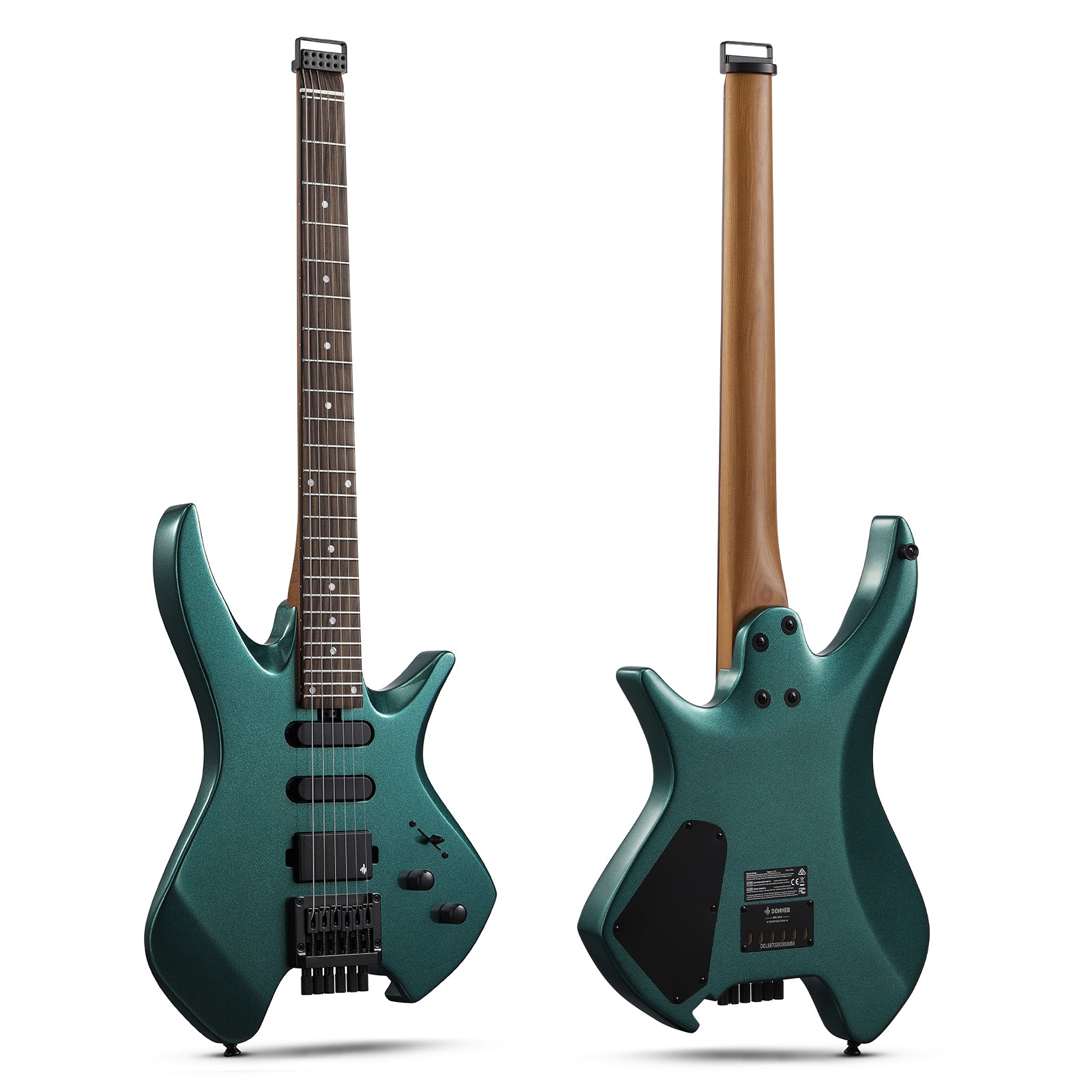 Donner HLX-500 Guitare Électrique Moderne Sans Tête-Sherwood Green##