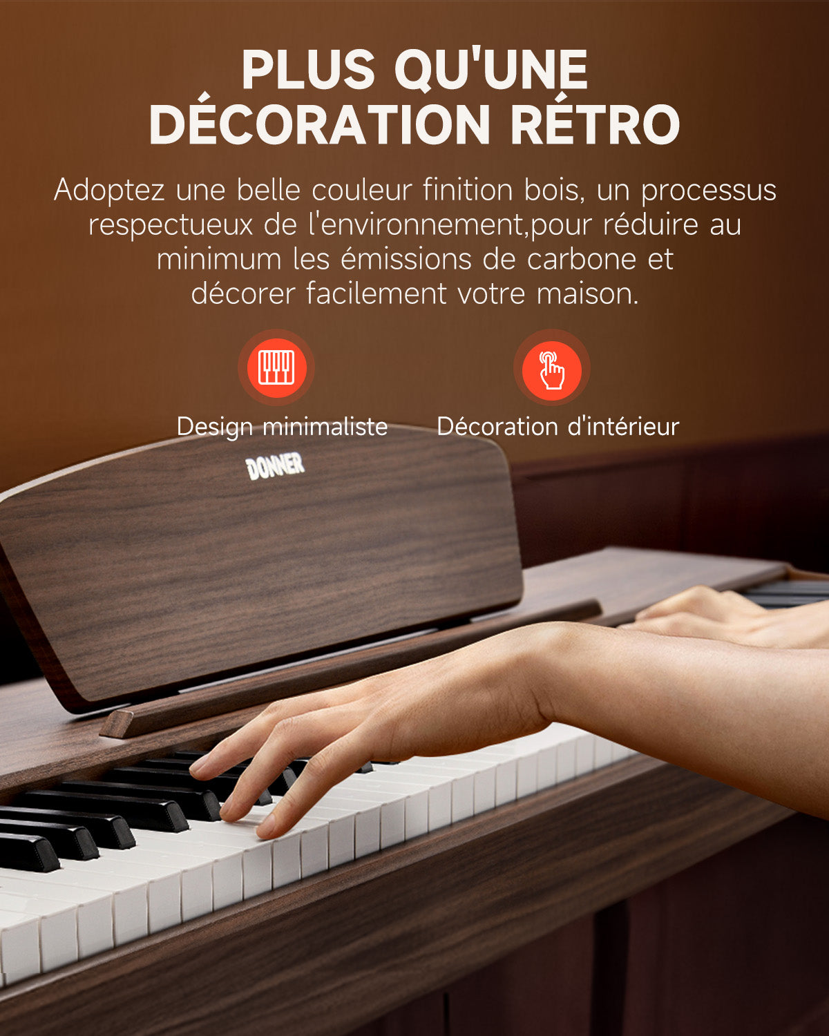 Donner DDP-80 Motif de Bois Piano Numérique-Noyer##