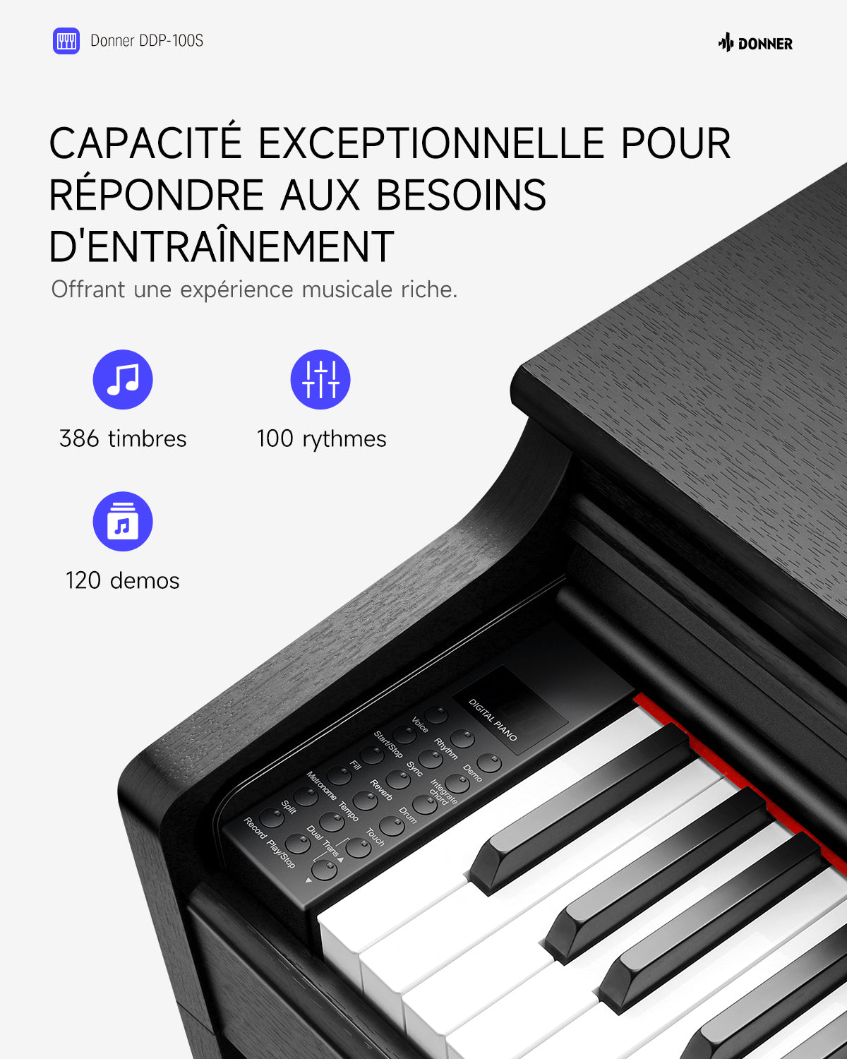 Donner DDP-100S Piano numérique à marteaux progressifs