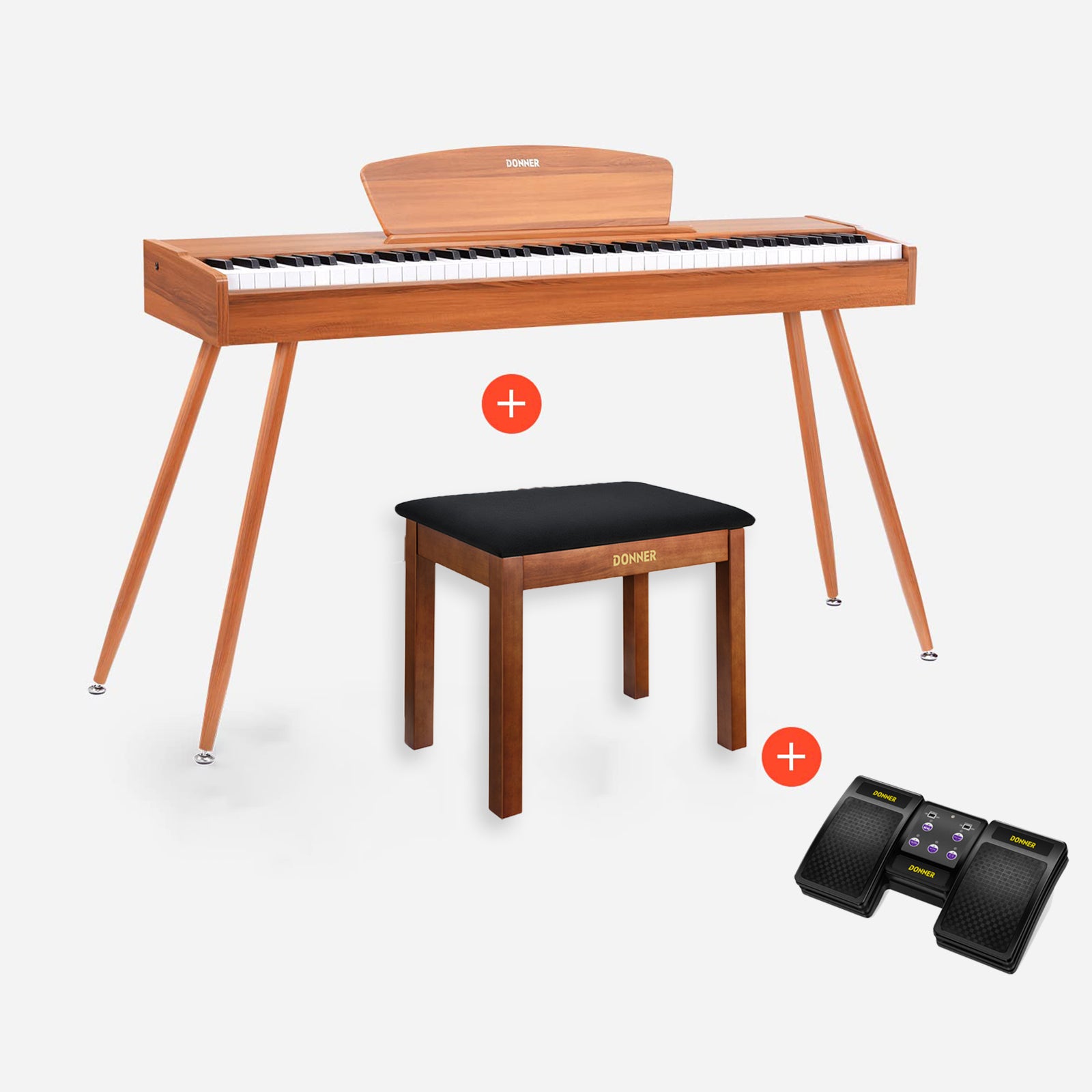 Donner DDP-80 Motif de Bois Piano Numérique-Son amélioré##