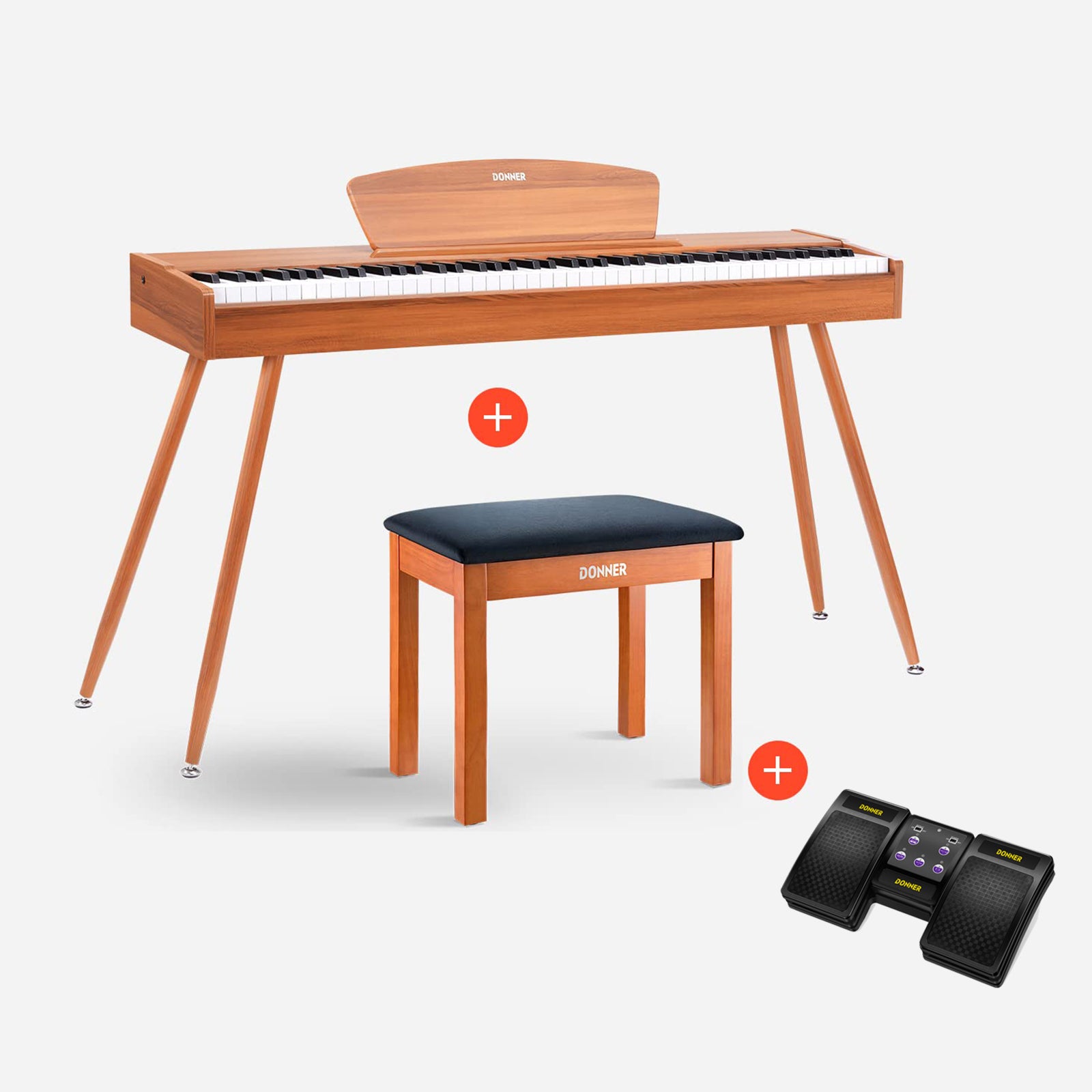 Donner DDP-80 Motif de Bois Piano Numérique-Bois naturel##