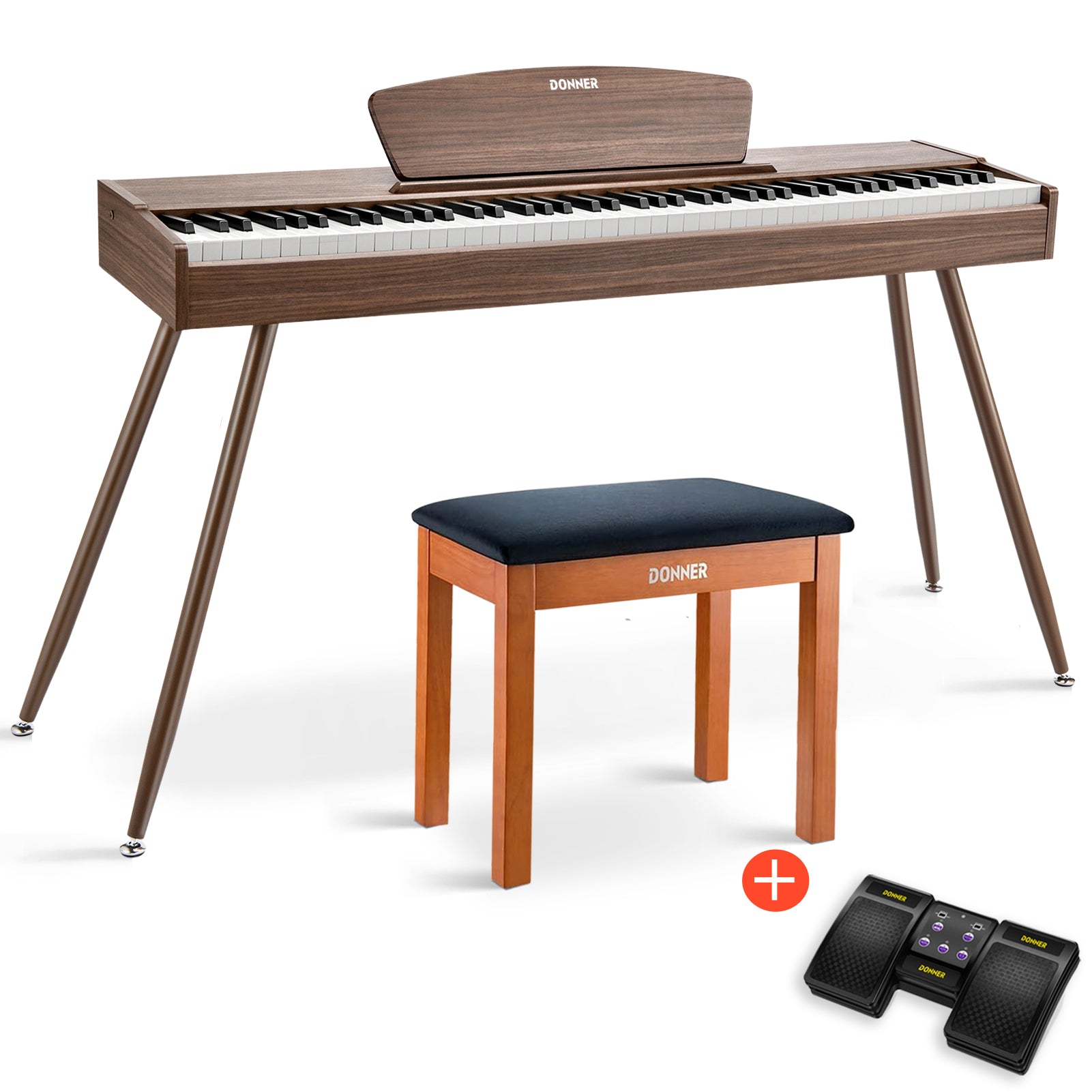 Donner DDP-80 Motif de Bois Piano Numérique-Noyer##