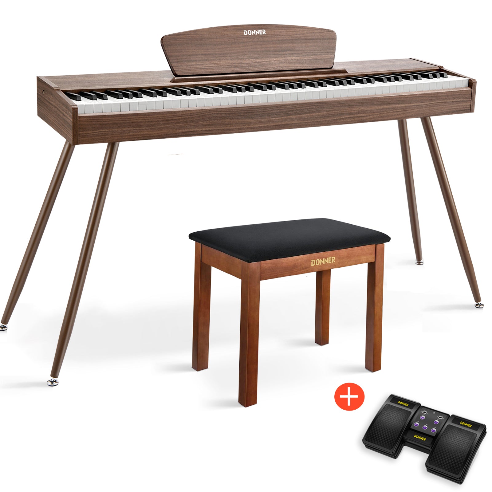 Donner DDP-80 Motif de Bois Piano Numérique-Noyer##