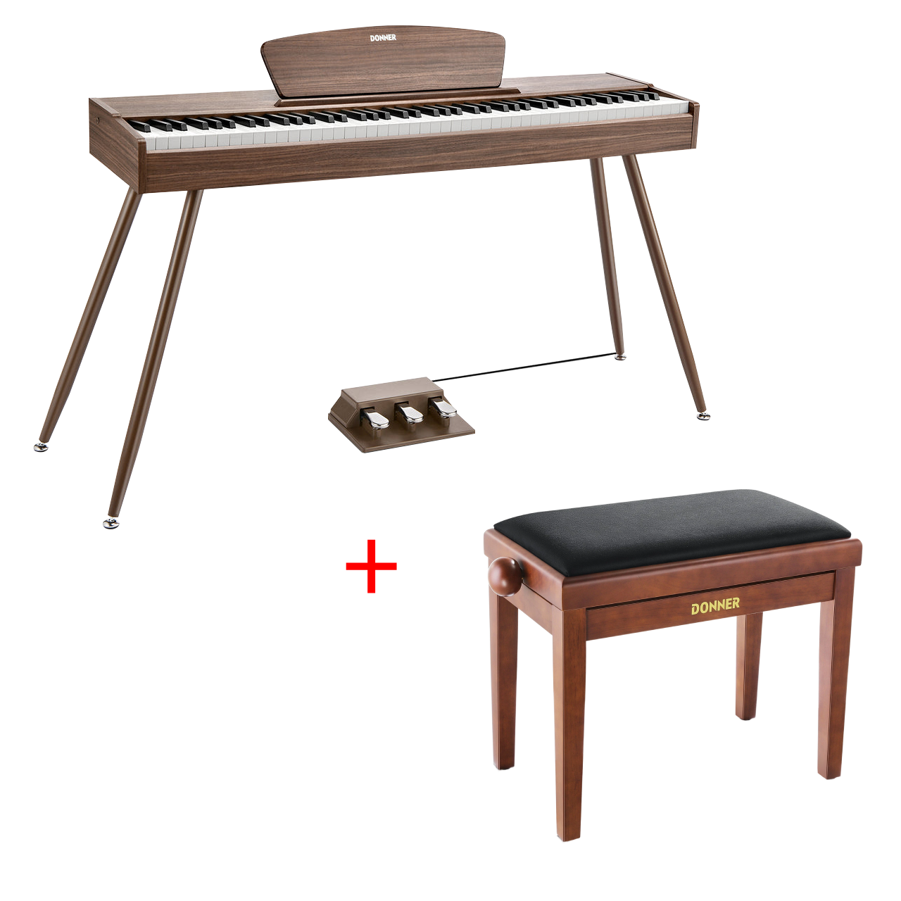 Donner DDP-80 Motif de Bois Piano Numérique-Noyer##