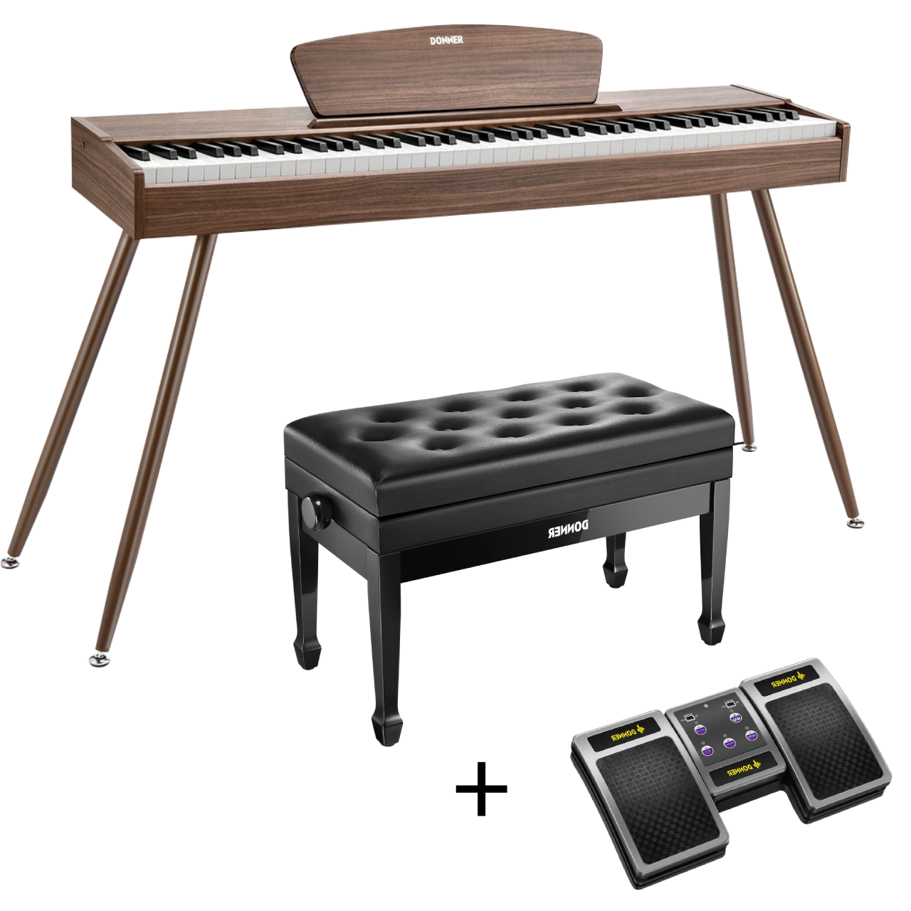 Donner DDP-80 Motif de Bois Piano Numérique-Noyer##