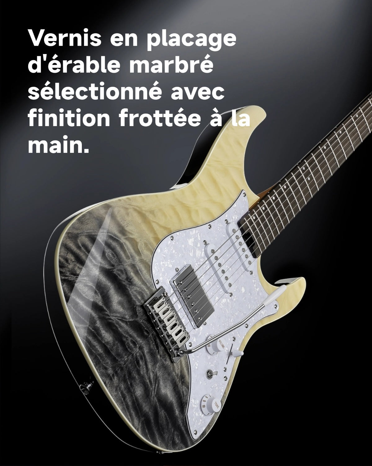 GUITARE DONNER DST-550 Gradation-Mirage noir dégradé LR##