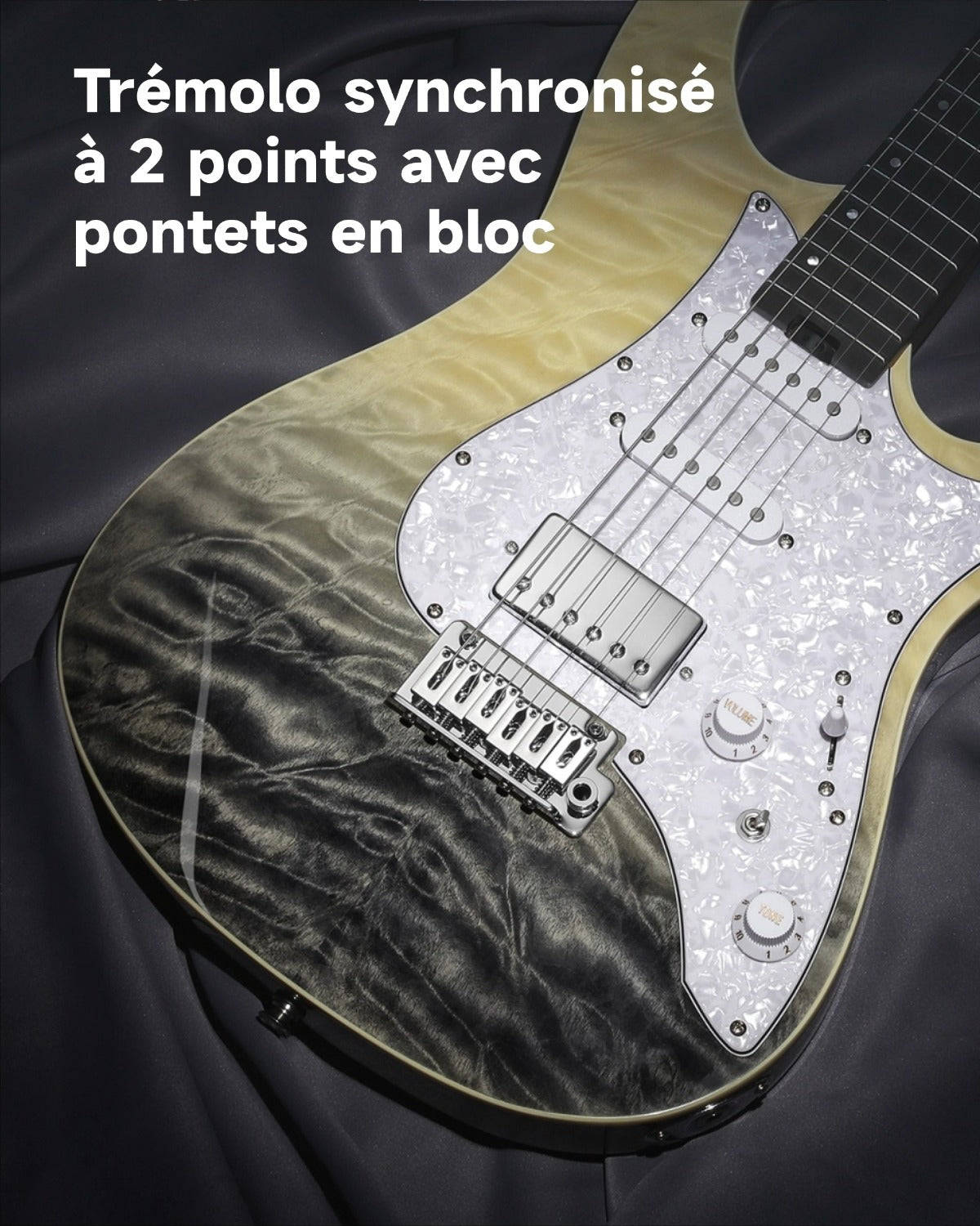 GUITARE DONNER DST-550 Gradation-Mirage noir dégradé LR##