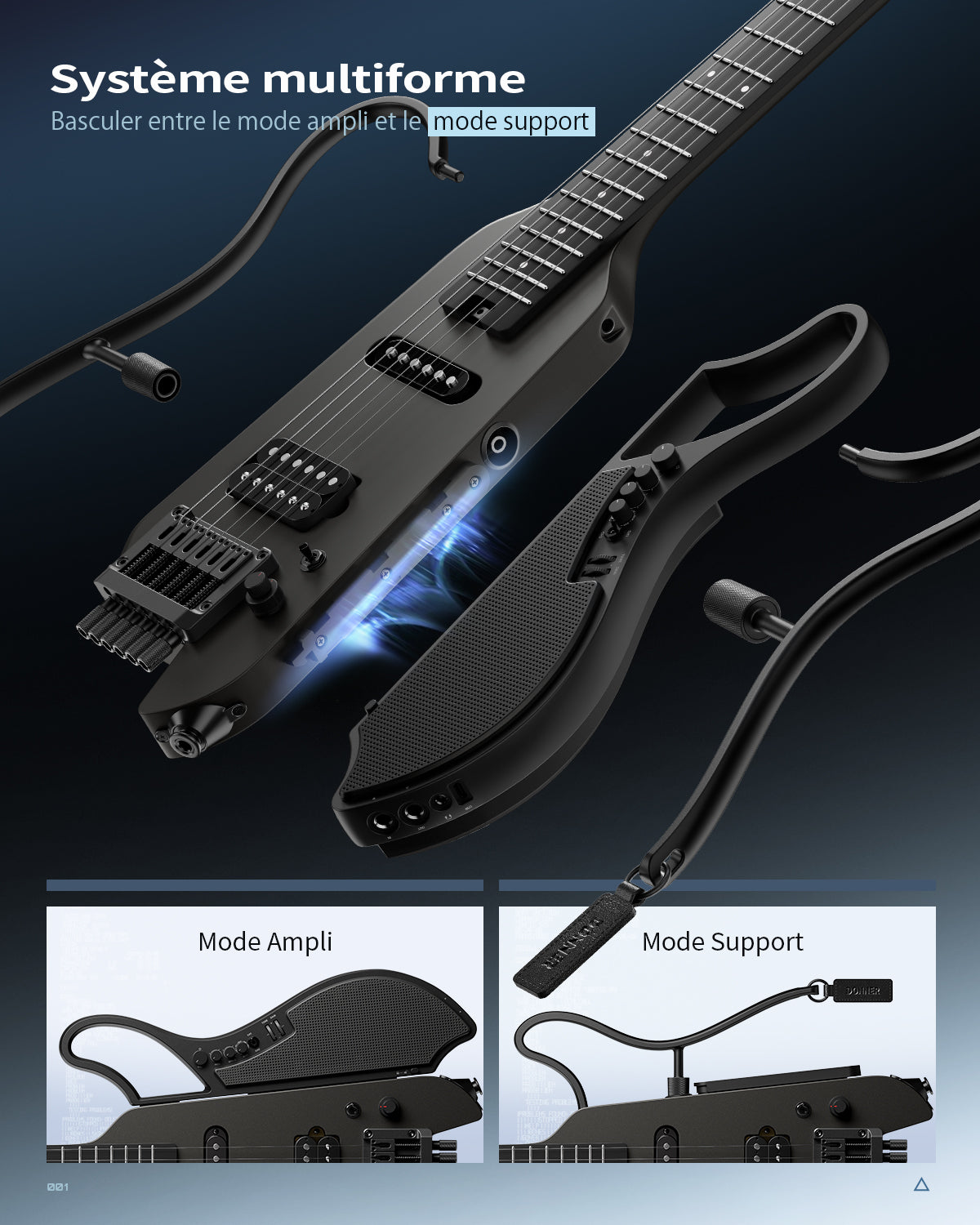 Donner HUSH X LIVE Guitare de voyage-Version MIYAVI##