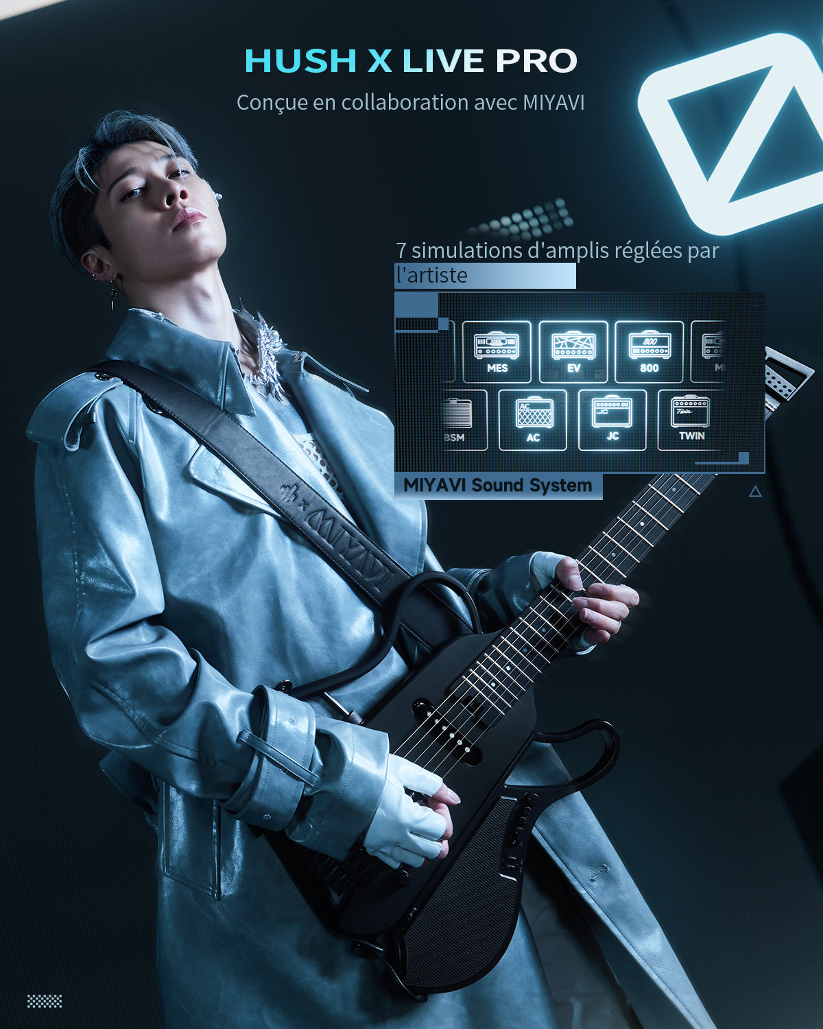 Donner HUSH X LIVE Guitare de voyage-Version MIYAVI##