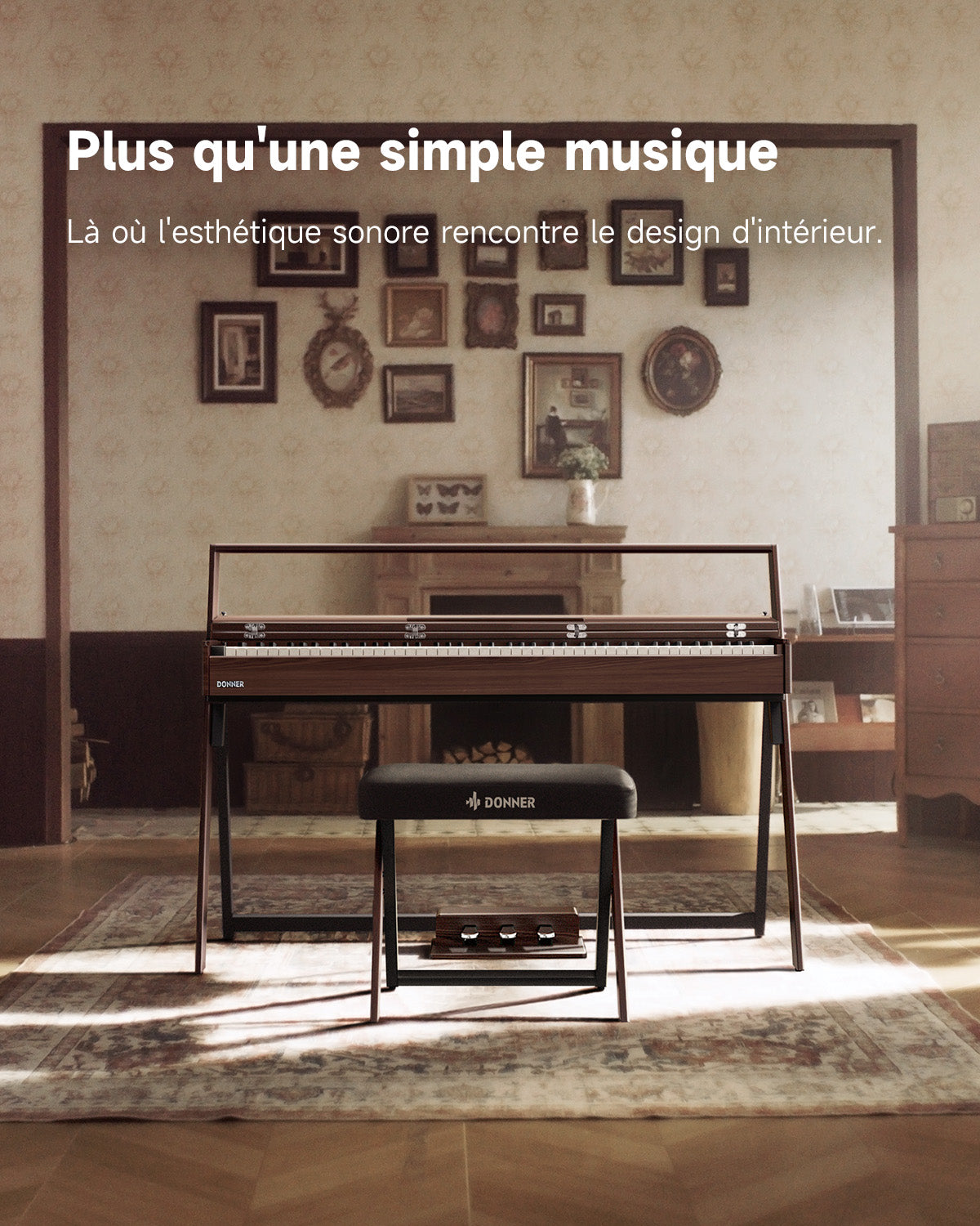 Donner OURA™ R300 Professionnel Piano Numérique-Gris-brun##