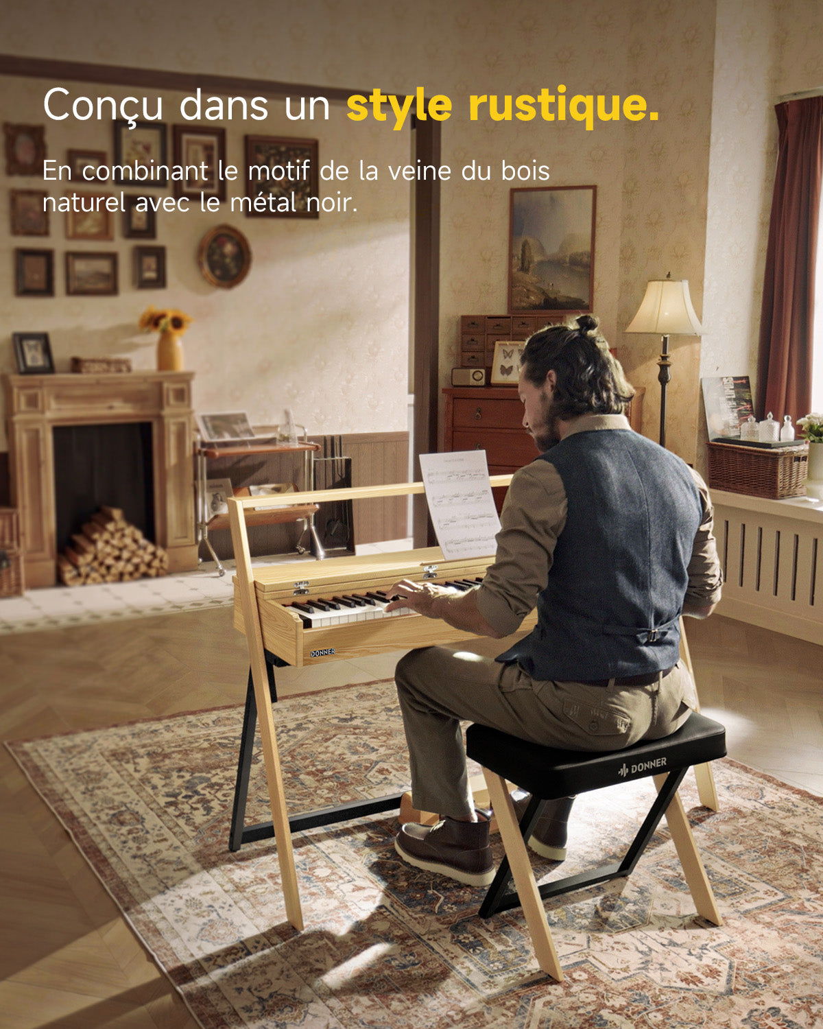 Donner OURA™ R300 Professionnel Piano Numérique-Bois clair##