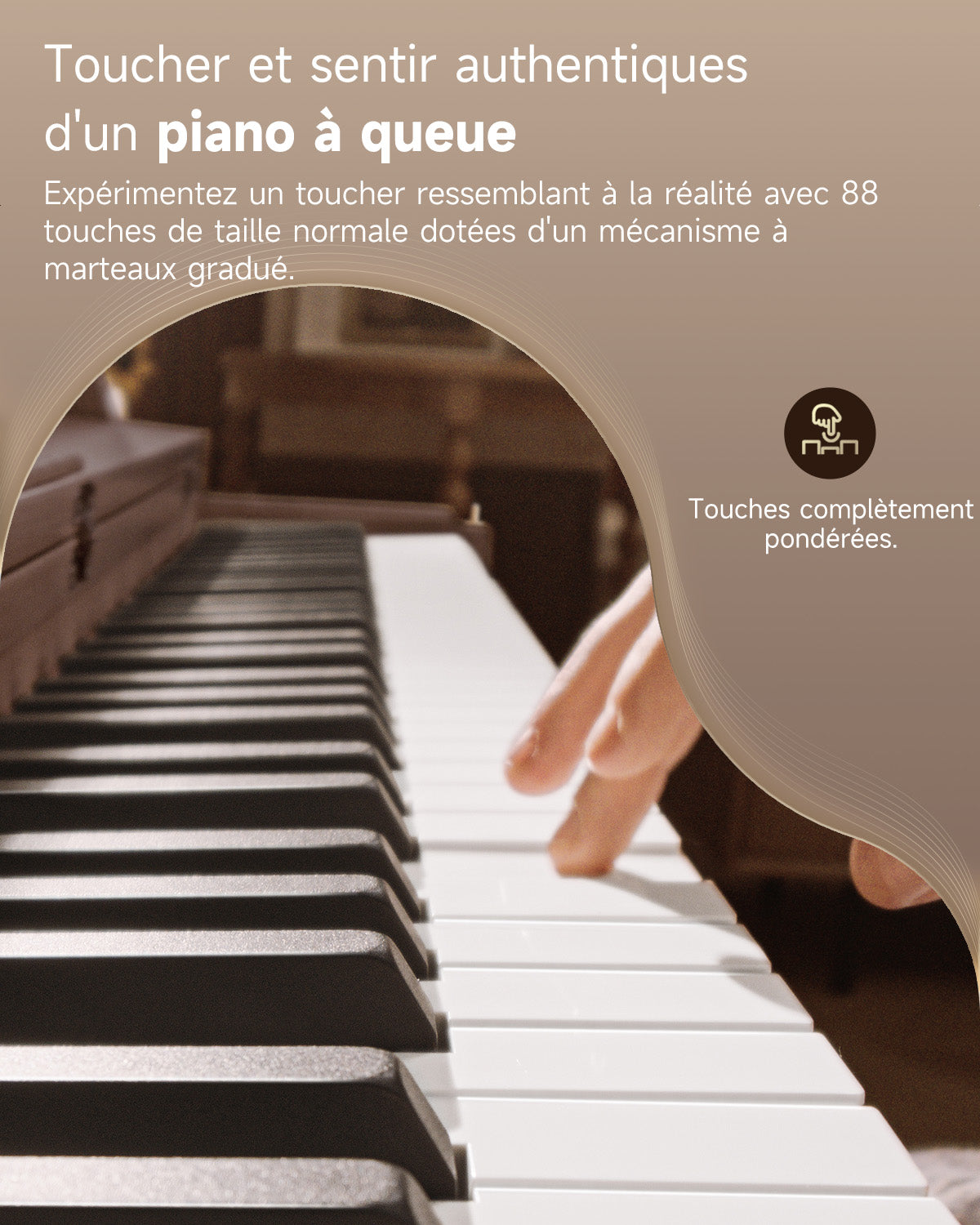 Donner OURA™ R300 Professionnel Piano Numérique-Gris-brun##
