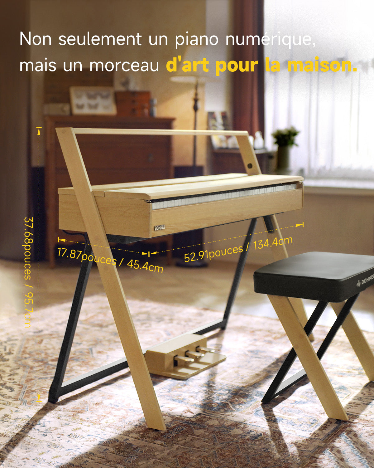 Donner OURA™ R300 Professionnel Piano Numérique-Bois clair##