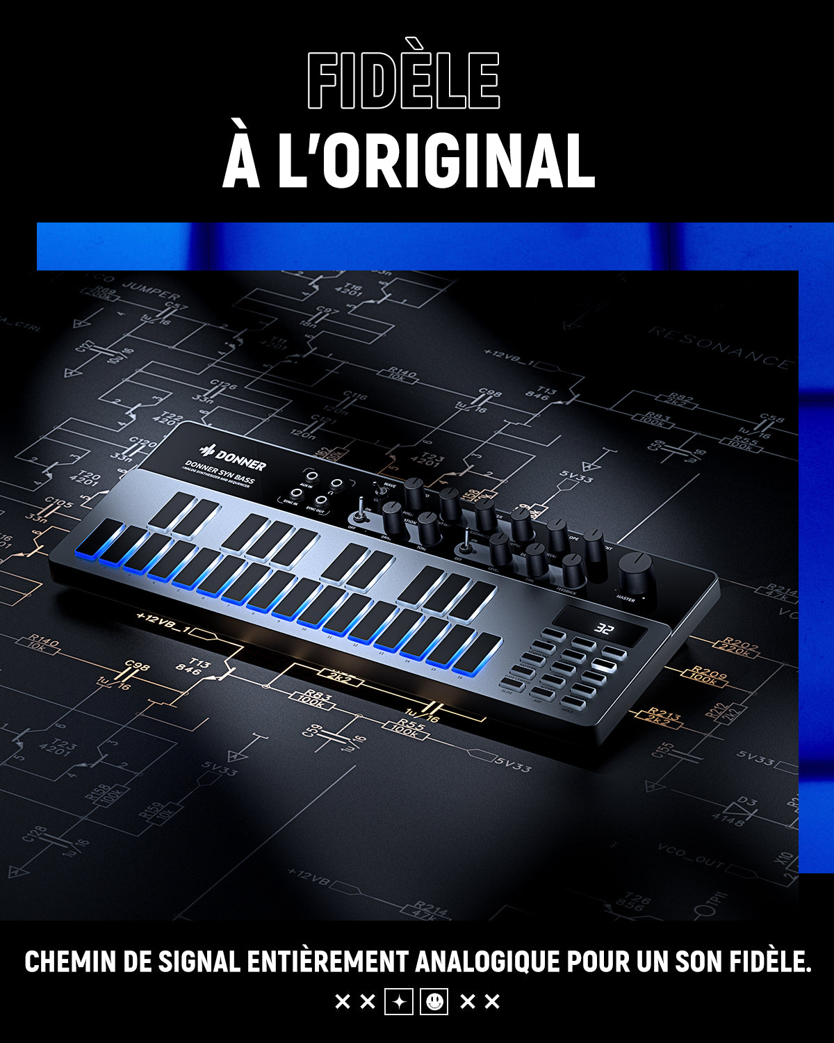 Donner Essential B1 Synthétiseur de basse analogique