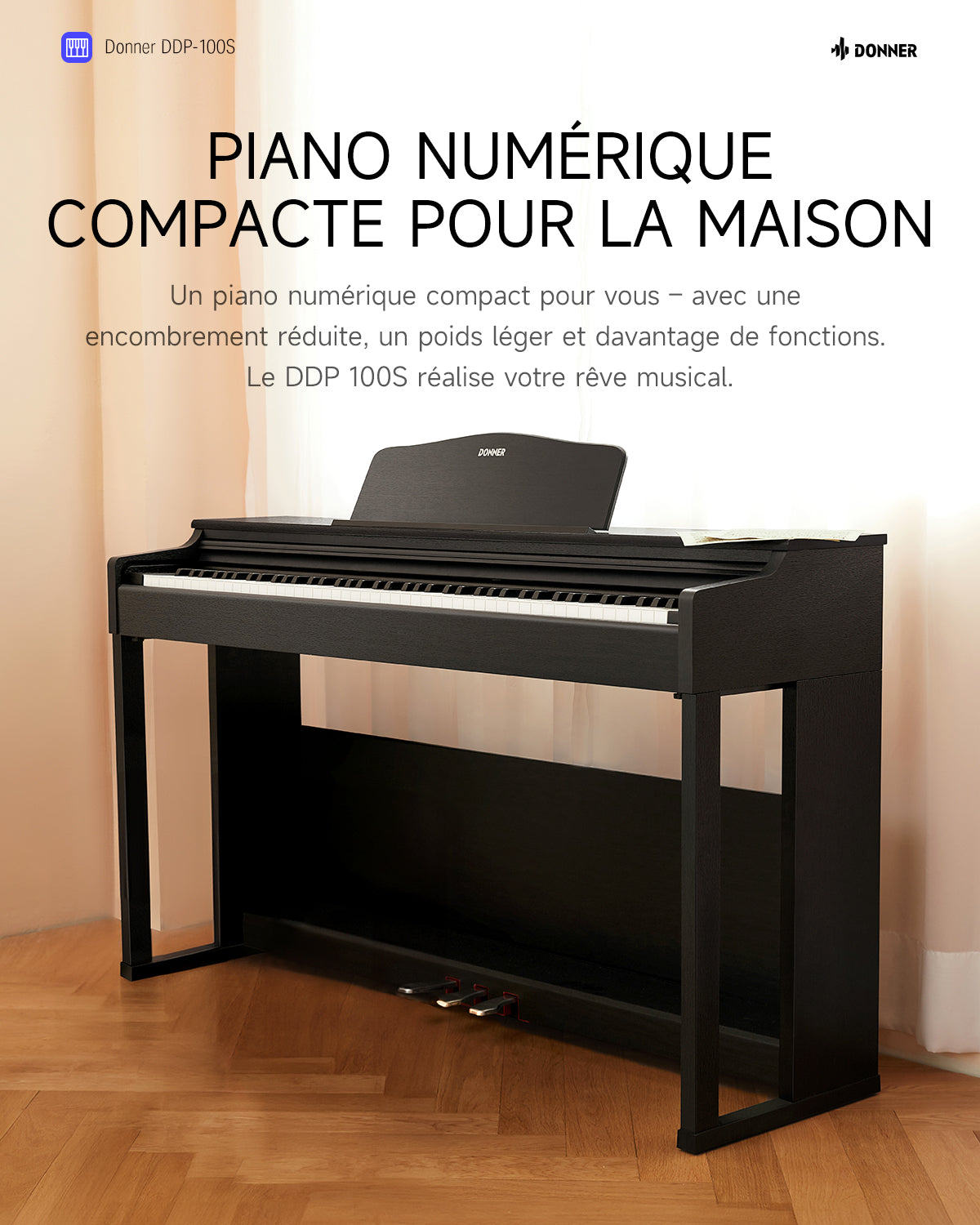 Donner DDP-100S Piano numérique à marteaux progressifs