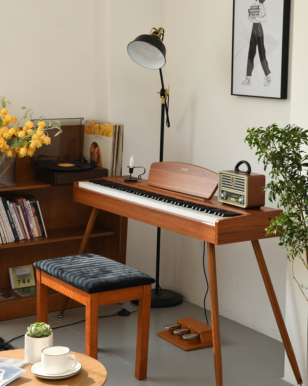 Donner DDP-80 Motif de Bois Piano Numérique-Son amélioré##