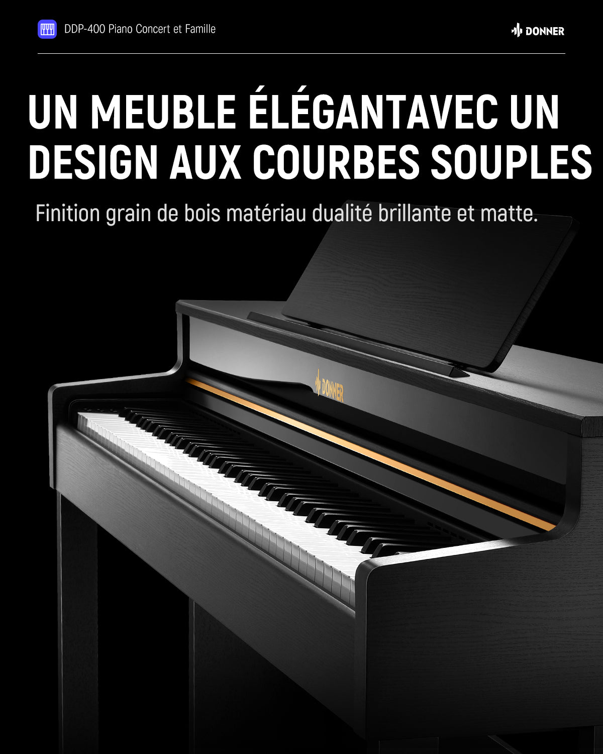Donner DDP-400 Piano Numérique à Touches Pondérées