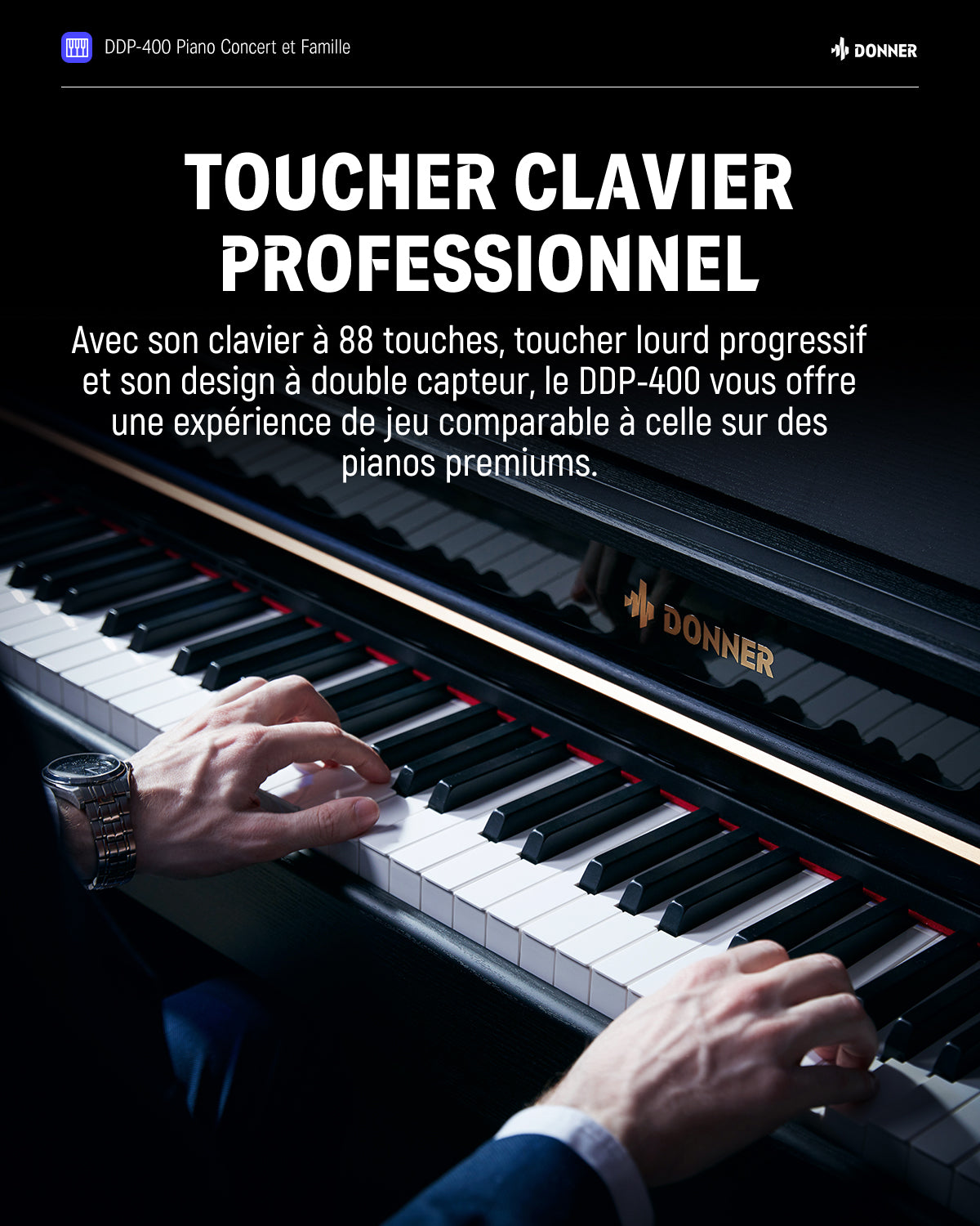 Donner DDP-400 Piano Numérique à Touches Pondérées