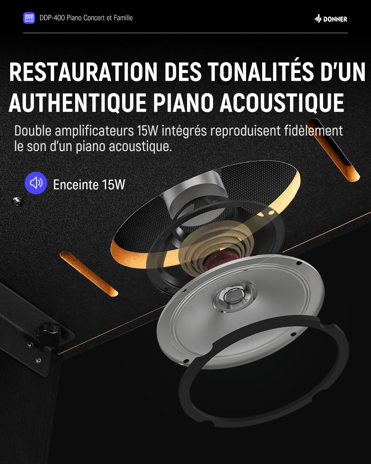 Donner DDP-400 Piano Numérique à Touches Pondérées