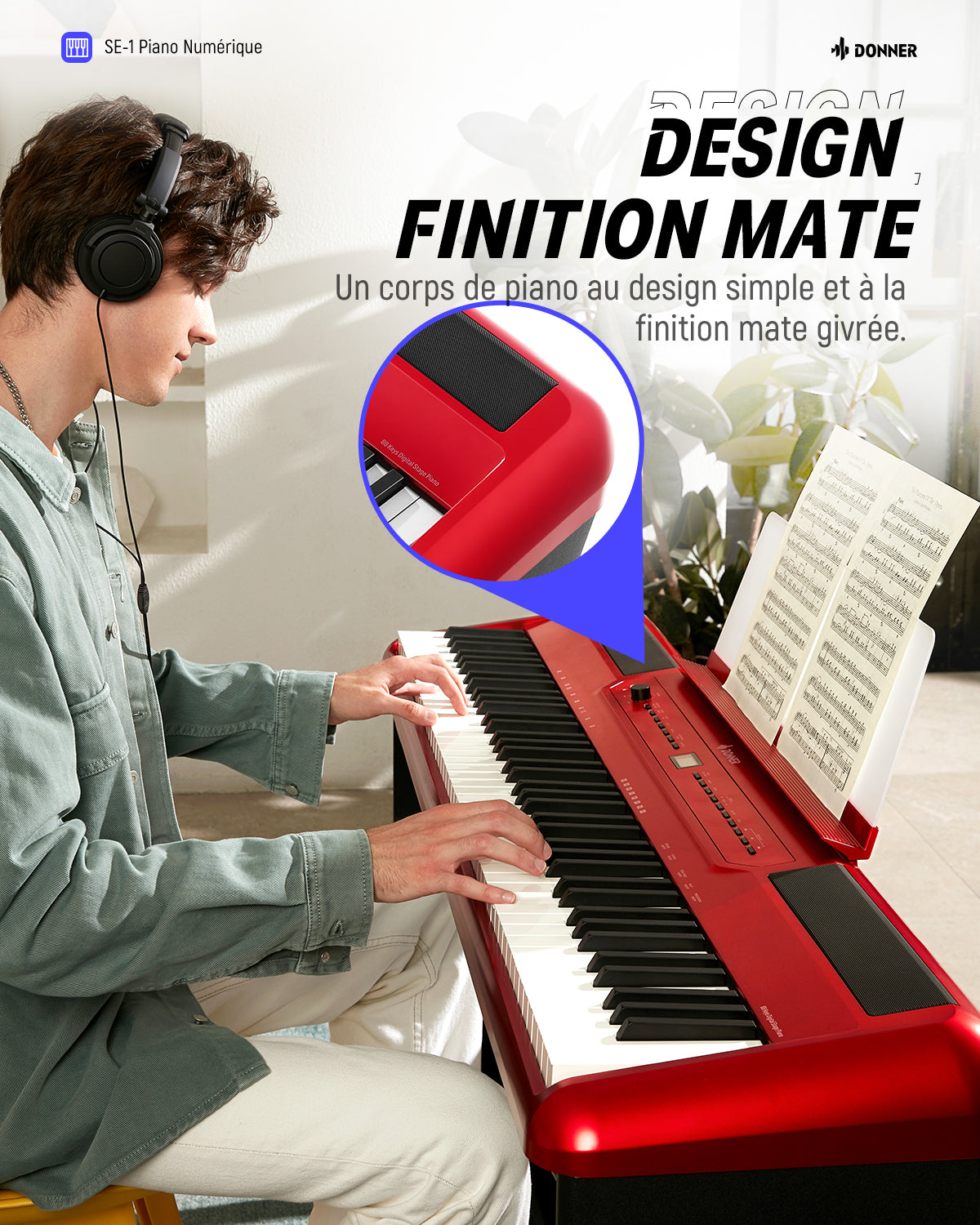Donner SE-1 Piano Numérique 88 Touches Toucher Lourd