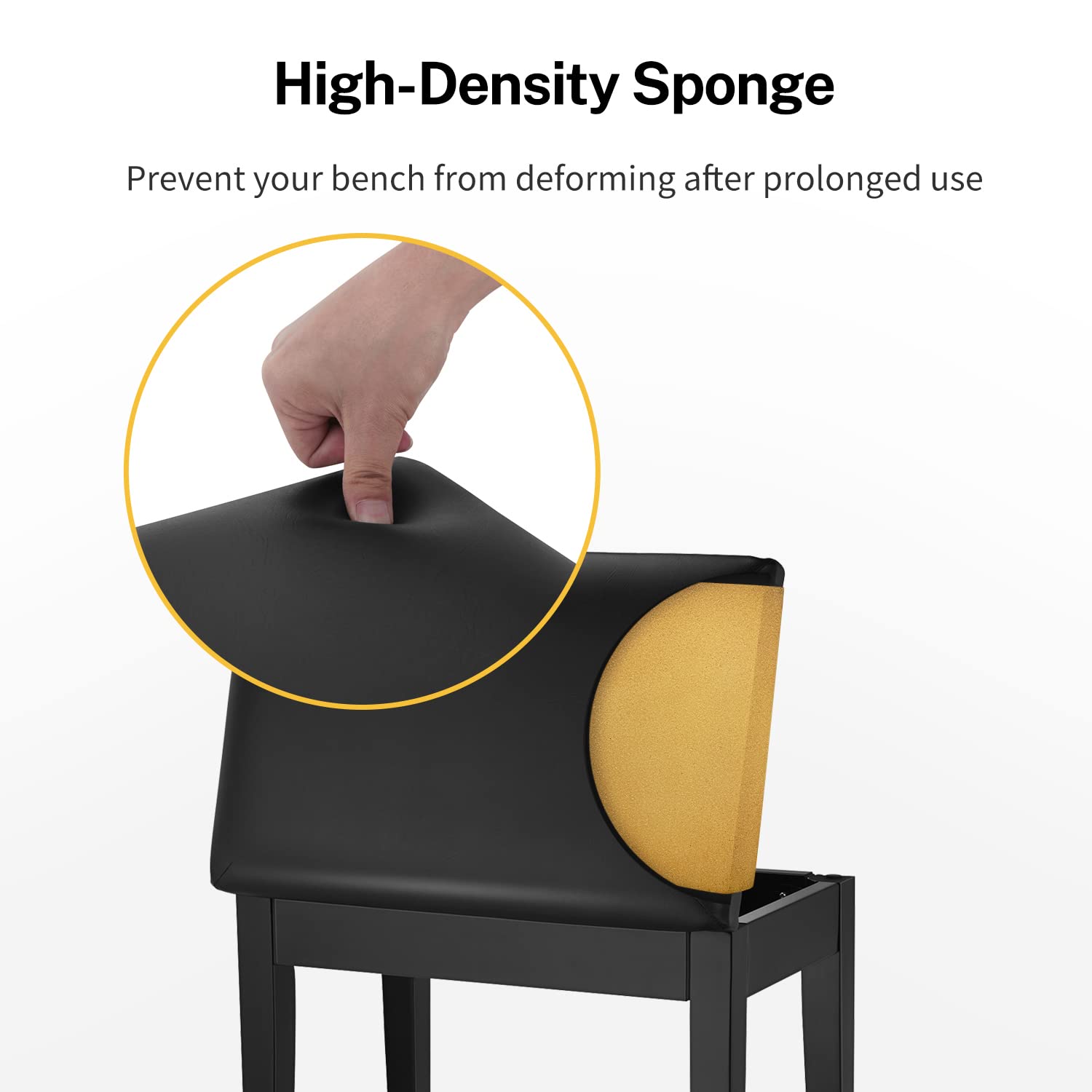 Donner Bois Massif Banc Piano avec Rangement