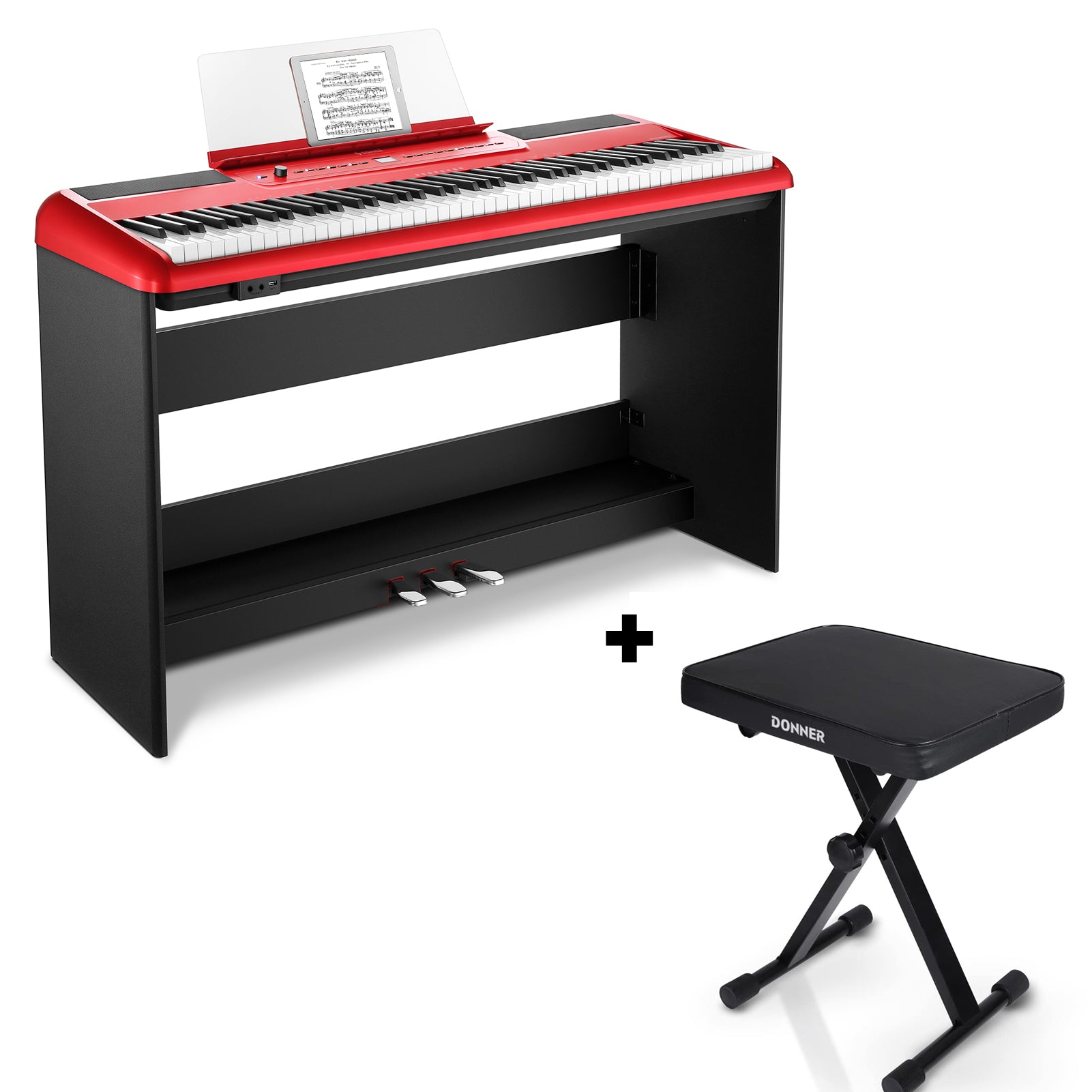 Donner SE-1 Piano Numérique 88 Touches Toucher Lourd-Rouge##