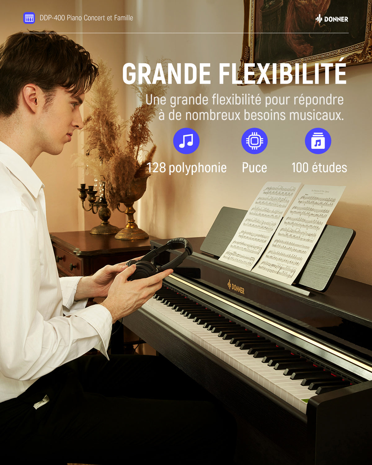 Donner DDP-400 Piano Numérique à Touches Pondérées