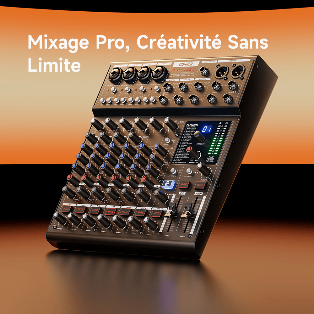 Nouvelle sortie - DONNER DAM1000 Audio Mixer : Table de Mixage Audio 10 Canaux
