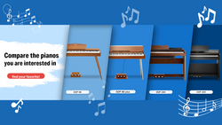 Le configurateur de comparaison de paramètres pour toute la gamme de pianos DONNER est désormais en ligne !