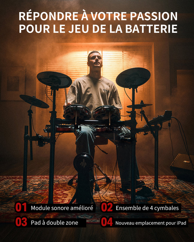 Batterie électronique Donner DED-300X 5 tambours - 4 cymbales